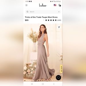 Lulu's Maxi Dress; Mauve; Size L